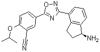 CAS 登录号：1306760-73-5, 5-[3-[(1S)-1-氨基-2,3-二氢-1H-茚-4-基]-1,2,4-恶二唑-5-基]-2-(1-甲基乙氧基)苯甲腈