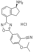 CAS 登录号：1306761-09-0, 5-[3-[(1S)-1-氨基-2,3-二氢-1H-茚-4-基]-1,2,4-恶二唑-5-基]-2-(1-甲基乙氧基)苯甲腈盐酸盐