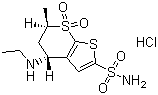 CAS 登录号：130693-82-2, 盐酸多佐胺, 盐酸杜塞酰胺, (2S,4S)-2-乙基氨基-4-甲基-5,5-二氧-5,7-二硫双环[4.3.0]壬-8,10-二烯-8-磺酰胺盐酸盐