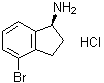 structure of CAS# 1307873-37-5, (1S)-4-Bromo-2,3-dihydro-1H-inden-1-amine hydrochloride (1:1)