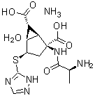 structure of CAS# 1311385-32-6, (1R,2S,4R,5R,6R)-2-[[(2S)-2-氨基-1-氧代丙基]氨基]-4-(1H-1,2,4-三唑-5-基硫基)-双环[3.1.0]己烷-2,6-二甲酸铵盐水合物