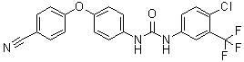 structure of CAS# 1313019-65-6, N-[4-氯-3-(三氟甲基)苯基]-N'-[4-(4-氰基苯氧基)苯基]脲