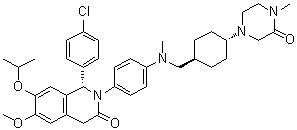 structure of CAS# 1313363-54-0, (1S)-1-(4-氯苯基)-1,4-二氢-6-甲氧基-7-(1-甲基乙氧基)-2-[4-[甲基[[反式-4-(4-甲基-3-氧代-1-哌嗪基)环己基]甲基]氨基]苯基]-3(2H)-异喹啉酮