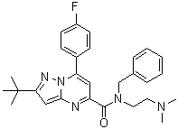 structure of CAS# 1314206-29-5, N-[2-(二甲基氨基)乙基]-2-(叔丁基-7-(4-氟苯基)-N-(苯基甲基)-吡唑并[1,5-a]嘧啶-5-甲酰胺