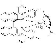 structure of CAS# 131614-43-2, [(R)-(+)-2,2'-双(二对甲苯基膦)-1,1'-联萘](对伞花烃)二氯化钌