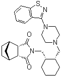 CAS # 1318074-24-6, (3aR,4R,7S,7aS)-2-[[(1S,2R)-2-[[4-(1,2-Benzisothiazol-3-yl)-1-piperazinyl]methyl]cyclohexyl]methyl]hexahydro-4,7-methano-1H-isoindole-1,3(2H)-dione