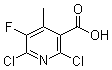structure of CAS# 132195-42-7, 2,6-二氯-5-氟-4-甲基-3-吡啶羧酸