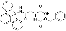 structure of CAS# 132388-57-9, N-苄氧羰基-N'-三苯甲基-L-天冬酰胺