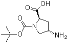 structure of CAS# 132622-78-7, (2R,4S)-4-氨基-1,2-吡咯烷二羧酸 1-叔丁酯