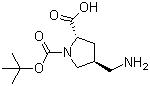 CAS # 132622-95-8, (2S,4S)-4-(Aminomethyl)-1,2-pyrrolidinedicarboxylic acid 1-(tert-butyl) ester