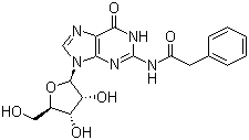 structure of CAS# 132628-16-1, N-(Phenylacetyl)guanosine