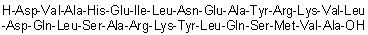 CAS # 132769-35-8, L-alpha-Aspartyl-L-valyl-L-alanyl-L-histidyl-L-alpha-glutamyl-L-isoleucyl-L-leucyl-L-asparaginyl-L-alpha-glutamyl-L-alanyl-L-tyrosyl-L-arginyl-L-lysyl-L-valyl-L-leucyl-L-alpha-aspartyl-L-glutaminyl-L-leucyl-L-seryl-L-alanyl-L-arginyl-L-lysyl-L-tyrosyl-L-leucyl-L-glutaminyl-L-seryl-L-methionyl-L-valyl-L-alanine