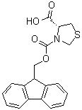 structure of CAS# 133054-21-4, (R)-3,4-Thiazolidinedicarboxylic acid 3-(9H-fluoren-9-ylmethyl) ester