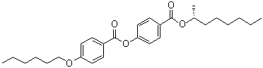 structure of CAS# 133676-09-2, 4-(Hexyloxy)benzoic acid 4-[[[(1R)-1-methylheptyl]oxy]carbonyl]phenyl ester
