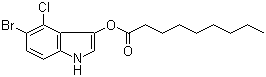 structure of CAS# 133950-77-3, 壬酸 5-溴-4-氯-1H-吲哚-3-酯
