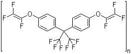 CAS 登录号：134174-11-1, 2,2-双(4-三氟乙烯基氧基苯基)-1,1,1,3,3,3-六氟丙烷均聚物