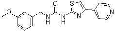structure of CAS# 1342276-76-9, 1-(3-甲氧基苄基)-3-[4-(吡啶-4-基)噻唑-2-基]脲