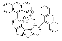 structure of CAS# 1345628-08-1, (11aR)-10,11,12,13-四氢-5-羟基-3,7-二-9-蒽基-二茚并[7,1-de:1',7'-fg][1,3,2]二氧磷杂八环-5-氧化物