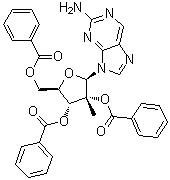 structure of CAS# 1345969-99-4, 9-(2,3,5-三-O-苯甲酰基-2-C-甲基-beta-D-呋喃核糖基)-9H-嘌呤-2-胺