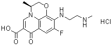 CAS 登录号：1346603-62-0, (3S)-9-氟-2,3-二氢-3-甲基-10-[[2-(甲基氨基)乙基]氨基]-7-氧代-H-吡啶并[1,2,3-de]-1,4-苯并恶嗪-6-羧酸盐酸盐