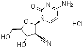 structure of CAS# 134665-72-8, 4-Amino-1-(2-cyano-2-deoxy-beta-D-arabinofuranosyl)-2(1H)-pyrimidinone monohydrochloride