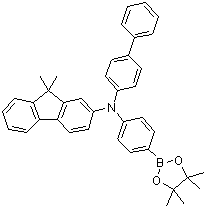 CAS # 1347758-80-8, N-[1,1'-Biphenyl]-4-yl-9,9-dimethyl-N-[4-(4,4,5,5-tetramethyl-1,3,2-dioxaborolan-2-yl)phenyl]-9H-fluoren-2-amine, [9,9-dimethyl-9H-fluoren-2-yl(4,4,5,5-tetramethyl-[1,3,2]dioxaborolan-2-yl)phenyl]amine, N-([l,l'-Biphenyl]-4-yl)-9,9-dimethyl-N-(4-(4,4,5,5-tetramethyl-l,3,2-dioxaborolan-2-yl)phenyl)-9H-fluoren-2-amine