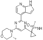 structure of CAS# 1352226-88-0, 4-[4-[1-[[S(R)]-S-甲基亚胺磺酰基]环丙基]-6-[(3R)-3-甲基-4-吗啉基]-2-嘧啶基]-1H-吡咯并[2,3-b]吡啶