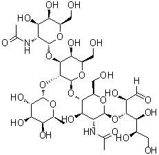 CAS 登录号：1352644-11-1, O-2-(乙酰氨基)-2-脱氧-alpha-D-吡喃半乳糖基-(1→3)-O-[6-脱氧-alpha-L-吡喃半乳糖基-(1→2)]-O-beta-D-吡喃半乳糖基-(1→4)-O-2-(乙酰氨基)-2-脱氧-beta-D-吡喃葡萄糖基-(1→3)-D-半乳糖