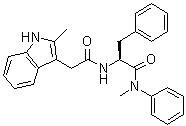 structure of CAS# 1352879-65-2, 2-Methyl-N-[(1S)-2-(methylphenylamino)-2-oxo-1-(phenylmethyl)ethyl]-1H-indole-3-acetamide