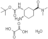 structure of CAS# 1353893-22-7, N-[(1R,2S,5S)-2-氨基-5-[(二甲基氨基)羰基]环己基]氨基甲酸叔丁酯草酸盐水合物