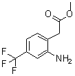 structure of CAS# 13544-08-6, 2-Amino-4-(trifluoromethyl)benzeneacetic acid methyl ester