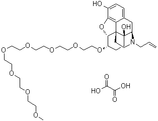 CAS # 1354744-91-4, Naloxegol oxalate, (5alpha,6alpha)-4,5-Epoxy-6-(3,6,9,12,15,18,21-heptaoxadocos-1-yloxy)-17-(2-propen-1-yl)-morphinan-3,14-diol ethanedioate, AZ 13337019 oxalate, NKTR 118 oxalate