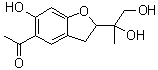 structure of CAS# 135531-75-8, 1-[2-(1,2-Dihydroxy-1-methylethyl)-2,3-dihydro-6-hydroxy-5-benzofuranyl]ethanone