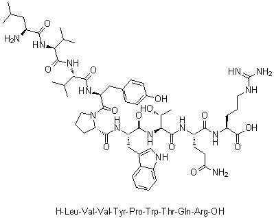 structure of CAS# 135861-77-7, L-Leucyl-L-valyl-L-valyl-L-tyrosyl-L-prolyl-L-tryptophyl-L-threonyl-L-glutaminyl-L-arginine