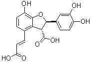 CAS # 136112-75-9, Przewalskinic acid A, [2alpha,3beta,4(E)]-4-(2-Carboxyethenyl)-2-(3,4-dihydroxyphenyl)-2,3-dihydro-7-hydroxy-3-benzofurancarboxylic acid