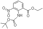 structure of CAS# 136285-65-9, 2-[[(1,1-Dimethylethoxy)carbonyl]amino]-3-nitrobenzoic acid ethyl ester