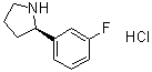 structure of CAS# 1364890-61-8, (2R)-2-(3-氟苯基)吡咯烷盐酸盐
