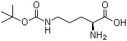 structure of CAS# 13650-49-2, N'-叔丁氧羰基-L-鸟氨酸