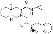 CAS # 136522-17-3, (3S,4a,8aS)-2-[(2R,3S)-3-Amino-2-hydroxy-4-phenylbutyl]-N-tert-butyldecahydroisoquinolin-3-carboxamide, (3S,4aS,8aS)-2-[(2R,3S)-3-Amino-2-hydroxy-4-phenylbutyl]-N-(1,1-dimethylethyl)decahydro-3-isoquinolinecarboxamide