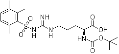 structure of CAS# 136625-03-1, N2-[(1,1-Dimethylethoxy)carbonyl]-N5-[imino[[(2,3,6-trimethylphenyl)sulfonyl]amino]methyl]-L-ornithine