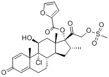 CAS # 1370190-08-1, Mometasone Furoate EP Impurity R, [(8S,9R,10S,11S,13S,14S,16R,17R)-9-chloro-11-hydroxy-10,13,16-trimethyl-17-(2-methylsulfonyloxyacetyl)-3-oxo-6,7,8,11,12,14,15,16-octahydrocyclopenta[a]phenanthren-17-yl] furan-2-carboxylate