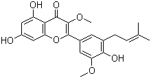CAS # 1372527-42-8, Dodoviscin J, 5,7-Dihydroxy-2-[4-hydroxy-3-methoxy-5-(3-methyl-2-buten-1-yl)phenyl]-3-methoxy-4H-1-benzopyran-4-one