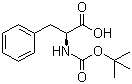 structure of CAS# 13734-34-4, N-(tert-Butoxycarbonyl)-L-phenylalanine