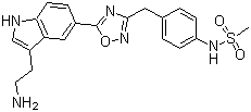 structure of CAS# 137403-12-4, N-[4-[[5-[3-(2-Aminoethyl)-1H-indol-5-yl]-1,2,4-oxadiazol-3-yl]methyl]phenyl]-methanesulfonamide