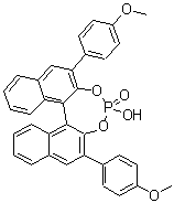 structure of CAS# 1374030-19-9, (11bS)-4-Hydroxy-2,6-bis(4-methoxyphenyl)-dinaphtho[2,1-d:1',2'-f][1,3,2]dioxaphosphepin 4-oxide