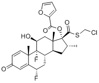 CAS # 1374153-88-4, Chloro Fluticasone Furoate, (6alpha,11beta,16alpha,17alpha)-17-{[(Chloromethyl)sulfanyl]carbonyl}-6,9-difluoro-11-hydroxy-16-methyl-3-oxoandrosta-1,4-dien-17-yl 2-furoate