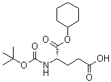 structure of CAS# 137506-13-9, N-[(1,1-Dimethylethoxy)carbonyl]-L-glutamic acid 1-cyclohexyl ester