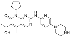 structure of CAS# 1376615-91-6, 8-Cyclopentyl-6-(1-hydroxyethyl)-5-methyl-2-((5-(piperazin-1-yl)pyridin-2-yl)amino)pyrido[2,3-d]pyrimidin-7(8h)-one
