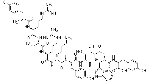 CAS 登录号：137665-91-9, L-酪氨酰-L-精氨酰-L-丝氨酰-L-精氨酰-L-赖氨酰-L-酪氨酰-L-丝氨酰-L-丝氨酰-L-色氨酰-L-酪氨酸