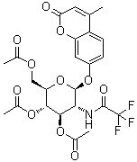 structure of CAS# 137686-93-2, 4-甲基-7-[[3,4,6-三-O-乙酰基-2-脱氧-2-[(三氟乙酰基)氨基]-beta-D-吡喃葡萄糖基]氧基]-2H-1-苯并吡喃-2-酮